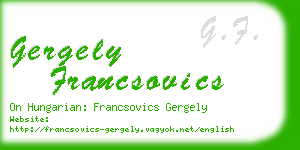 gergely francsovics business card